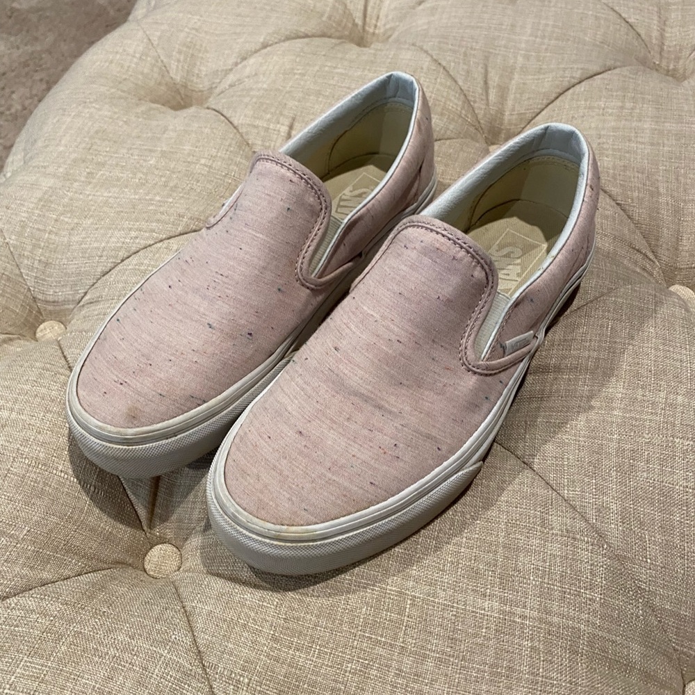 Light Pink Vans Slip Ons